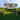 Slatted timber garden pergola