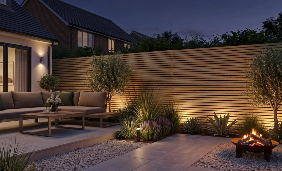 Modern Garden Fencing with 6ft Slatted Fence Panels