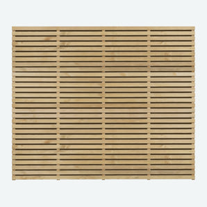 Double Sided Slatted Fence Panel 1800 x 1800mm