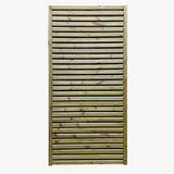 Double sided slatted timber garden gate front view