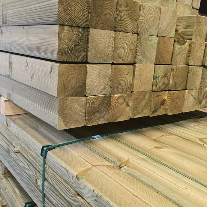High quality garden posts and caps made from treated wood 