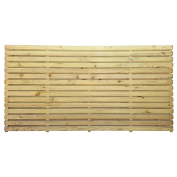 Wooden slatted panel on a white background