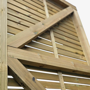Back view of single-sided timber garden gate