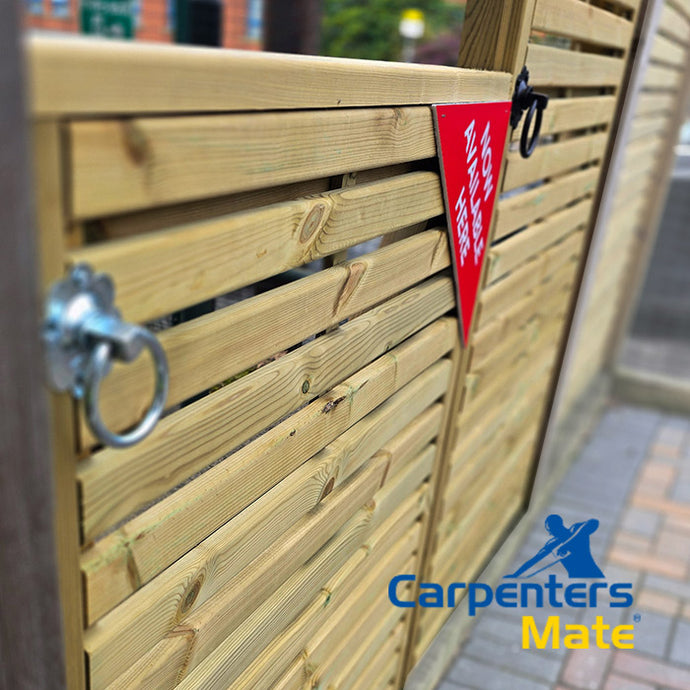 Slatted garden gates made from pressure treated wood 