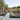 horizontal slatted fencing in modern garden