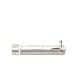 Metal door handle on a white background