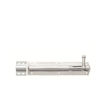 Metal door handle on a white background